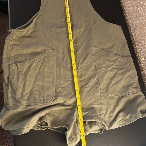 Shoulder Tie-Knot Maternity Overalls Stretchy Romper Shorts Jumpsuit Size Medium - Picture 2 of 9